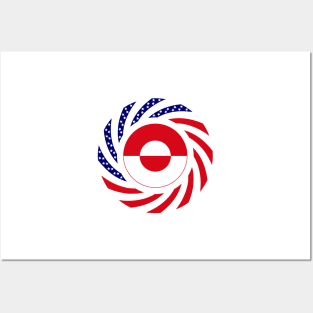 Greenlandic American Multinational Patriot Flag Posters and Art